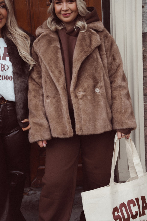 Blazer Fur Jacket Brown | NOTE: Levertijd 5-7 werkdagen